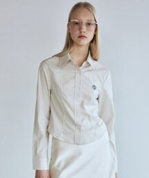 MINIMAL PINTUCK WRINKLE FREE SHIRT_BEIGE
