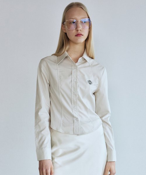 NICK&NICOLE(ニックアンドニコール)の「MINIMAL PINTUCK WRINKLE FREE SHIRT_BEIGE(シャツ/ブラウス・レディース・その他・MEDIUM/LARGE)」の3枚目の写真