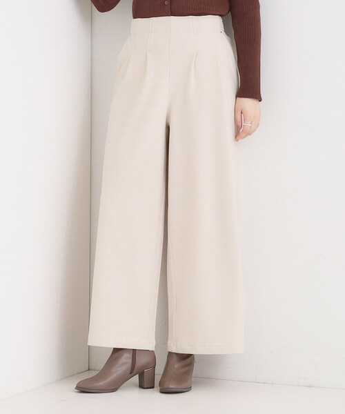 DRESKIP(ドレスキップ)の「【着丈選べる/きっと虜になる】あったかもちもち ワイドパンツ(その他パンツ・レディース・ブラウン系/ブラック/オフホワイト/ブルー/チャコールグレー・40/02/01/36/04/03/38/42)」の2枚目の写真