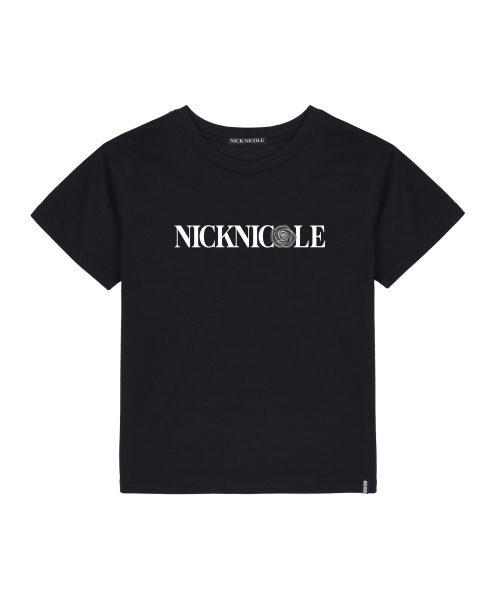 NICK&NICOLE(ニックアンドニコール)の「NICOLE ROSE LETTERING SLIM TOP_BLACK WHITE(Tシャツ/カットソー・レディース・その他・FREE)」の1枚目の写真