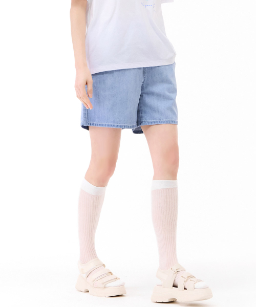 CHASECULT(チェイスカルト)の「女性オールバンディング4部デニムパンツ-スカイブルー(その他パンツ・レディース・ブルー・76/70/67)」の3枚目の写真