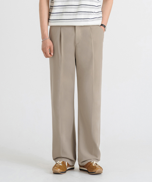 LEMAIN SECOND（リメインセカンド）の「ONE-TUCK SEMI WIDE HIDDEN BANDING SLACKS [BEIGE]（スラックス・メンズ・その他・LARGE/X-LARGE/XX-LARGE/XXX-LARGE/SMALL/MEDIUM）」の2枚目の写真
