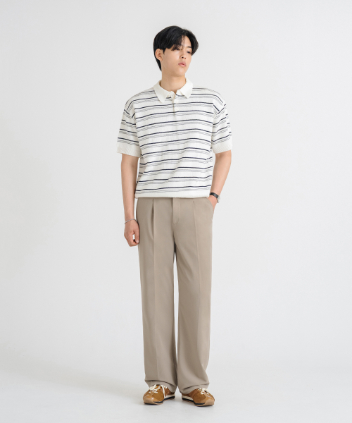 LEMAIN SECOND（リメインセカンド）の「ONE-TUCK SEMI WIDE HIDDEN BANDING SLACKS [BEIGE]（スラックス・メンズ・その他・LARGE/X-LARGE/XX-LARGE/XXX-LARGE/SMALL/MEDIUM）」の3枚目の写真