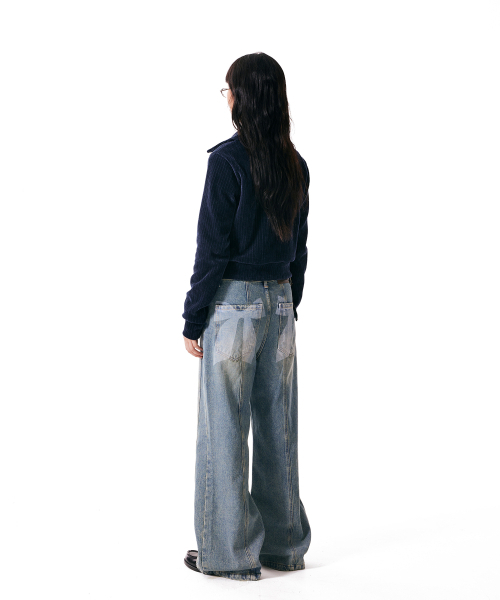 IUGAMAKARAS(イウガマカラス)の「Velour Collar Zip-Up Jacket (Navy)(その他アウター・レディース・その他・1/2)」の6枚目の写真