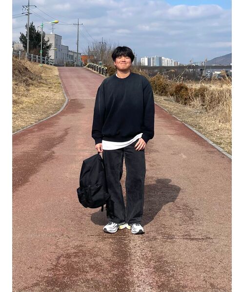 MUSINSA STANDARD（ムシンサスタンダード）の「裏起毛ワイドデニムパンツ[ブラック]（デニムパンツ・メンズ・その他・40/38/42/36/34/32/30/31/33/26/27/28/29）」の8枚目の写真