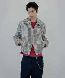 NUAKLE（ヌアクル）の「Check Blue Jacket_Beige（MA-1）」