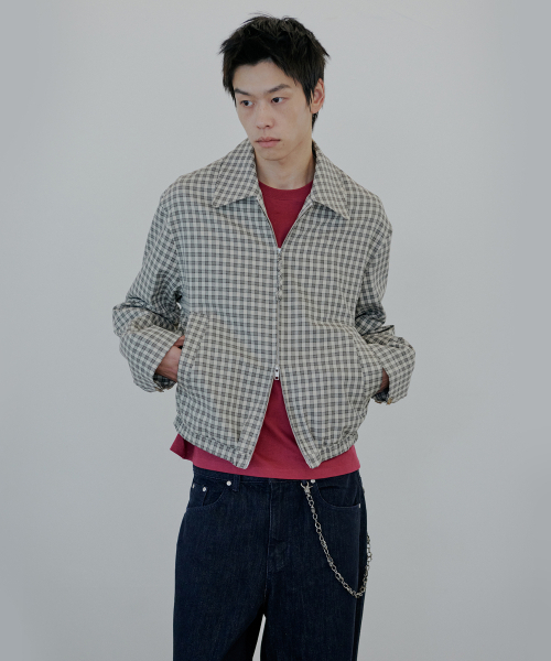 Check Blue Jacket_Beige
