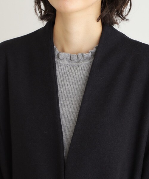 LAURA ASHLEY(ローラアシュレイ)の「【洗える/ウールレット】着流しロングコート(ノーカラーコート・レディース・ライトグレー/ネイビー・38)」の14枚目の写真