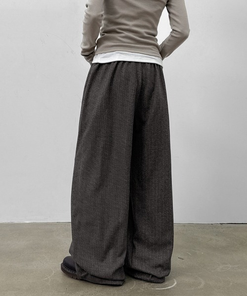 BLACKUP（ブラックアップ）の「[MADE] アボネストライプバンディングパンツ（スラックス・レディース・グレー/チャコール・FREE）」の15枚目の写真
