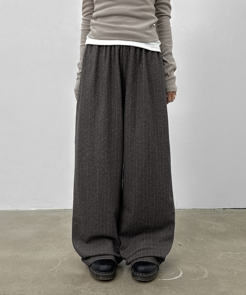 BLACKUP（ブラックアップ）の「[MADE] アボネストライプバンディングパンツ（スラックス・レディース・グレー/チャコール・FREE）」の13枚目の写真