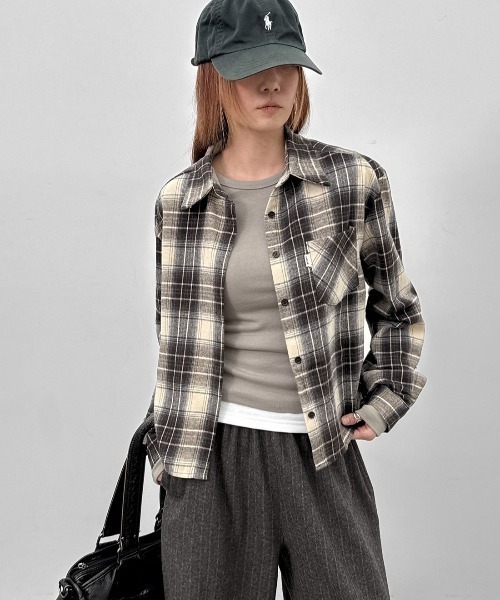 BLACKUP（ブラックアップ）の「[MADE] アボネストライプバンディングパンツ（スラックス・レディース・グレー/チャコール・FREE）」の16枚目の写真