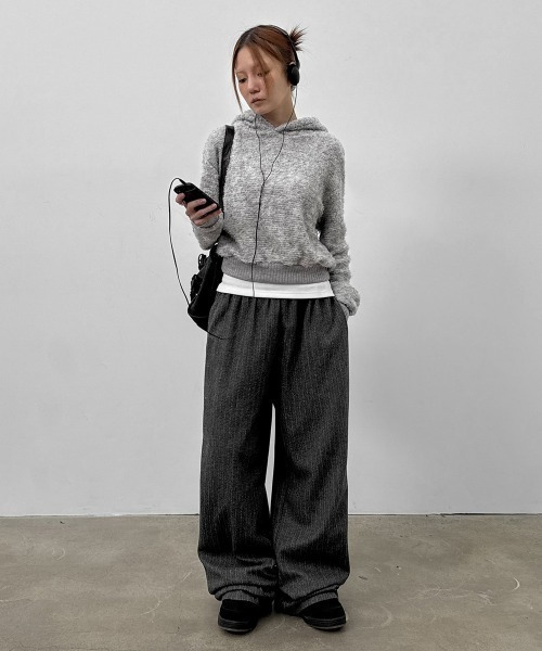 BLACKUP（ブラックアップ）の「[MADE] アボネストライプバンディングパンツ（スラックス・レディース・グレー/チャコール・FREE）」の5枚目の写真