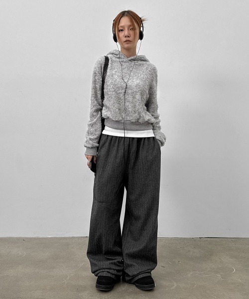 BLACKUP（ブラックアップ）の「[MADE] アボネストライプバンディングパンツ（スラックス・レディース・グレー/チャコール・FREE）」の4枚目の写真