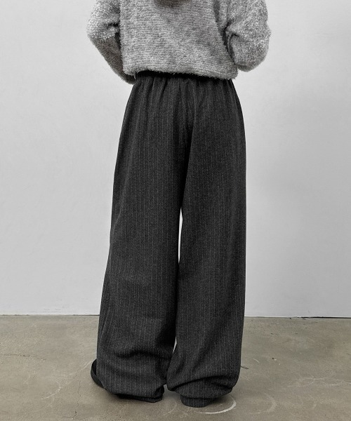 BLACKUP（ブラックアップ）の「[MADE] アボネストライプバンディングパンツ（スラックス・レディース・グレー/チャコール・FREE）」の9枚目の写真
