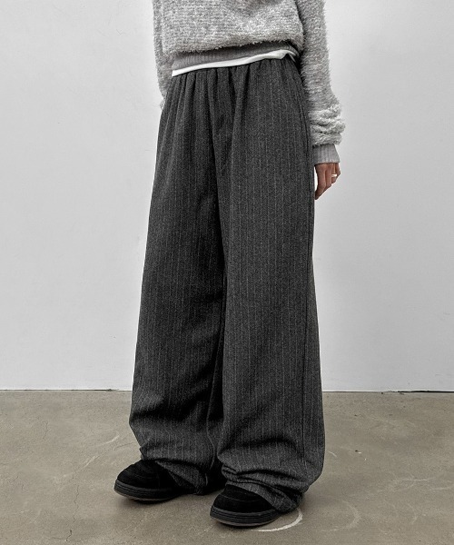 BLACKUP（ブラックアップ）の「[MADE] アボネストライプバンディングパンツ（スラックス・レディース・グレー/チャコール・FREE）」の8枚目の写真