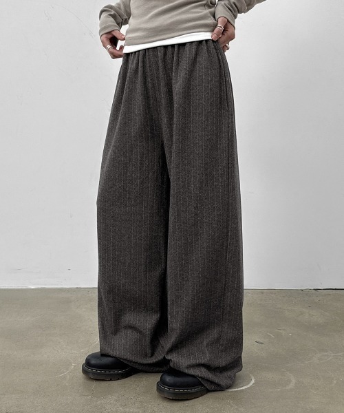 BLACKUP（ブラックアップ）の「[MADE] アボネストライプバンディングパンツ（スラックス・レディース・グレー/チャコール・FREE）」の14枚目の写真