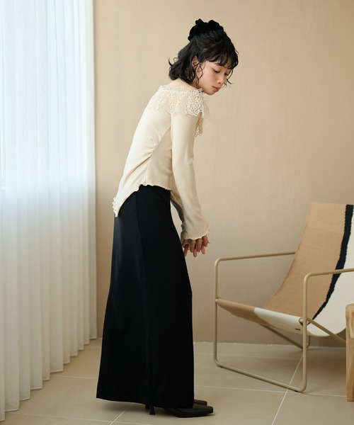 LAULEN(ローレン)の「asymmetry crochet lace tops /アシンメトリークロシェレーストップス(Tシャツ/カットソー・レディース・アイボリー/ピンク/マスタード・FREE)」の16枚目の写真
