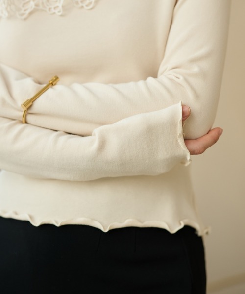 LAULEN(ローレン)の「asymmetry crochet lace tops /アシンメトリークロシェレーストップス(Tシャツ/カットソー・レディース・アイボリー/ピンク/マスタード・FREE)」の18枚目の写真