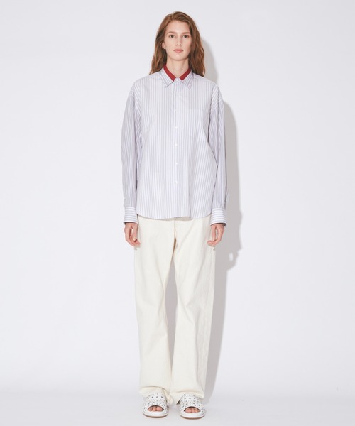 beautiful people（ビューティフルピープル）の「finx cotton stripe   fan shape shirts（スウェットパンツ・レディース・グレー・38）」の15枚目の写真