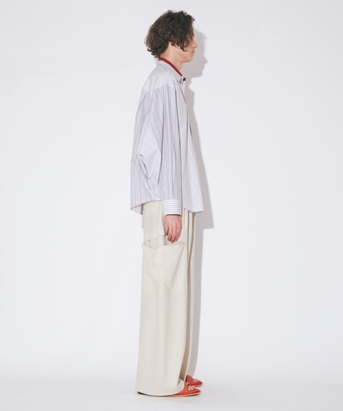 beautiful people（ビューティフルピープル）の「finx cotton stripe   fan shape shirts（スウェットパンツ・レディース・グレー・38）」の3枚目の写真