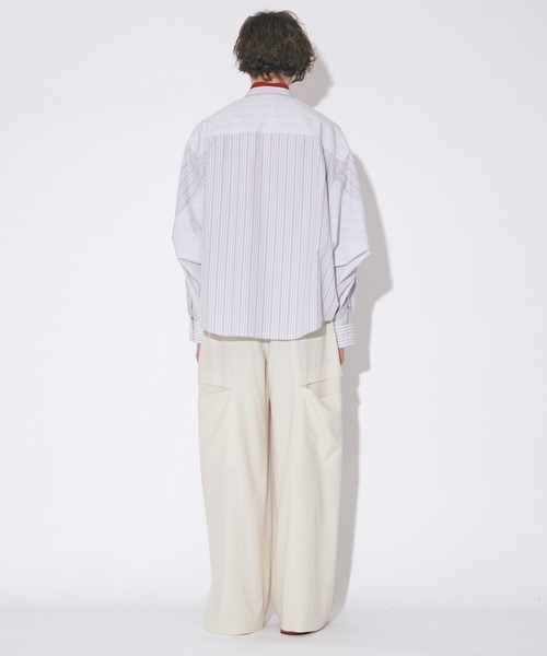 beautiful people（ビューティフルピープル）の「finx cotton stripe   fan shape shirts（スウェットパンツ・レディース・グレー・38）」の4枚目の写真