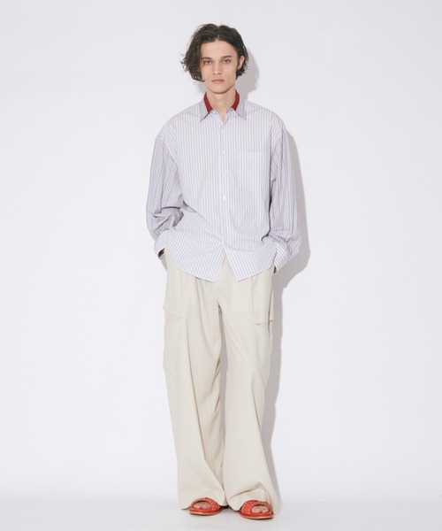 beautiful people（ビューティフルピープル）の「finx cotton stripe   fan shape shirts（スウェットパンツ・レディース・グレー・38）」の5枚目の写真