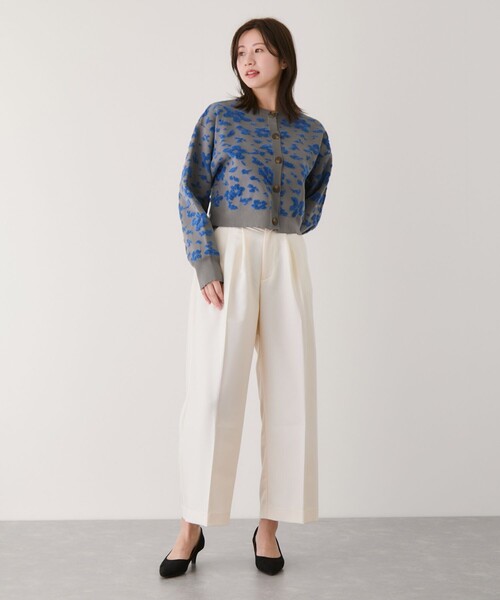 Jayro（ジャイロ）の「モール花柄ショートカーディガン（カーディガン/ボレロ・レディース・グレー/ホワイト系その他3/ダークブラウン・M）」の8枚目の写真