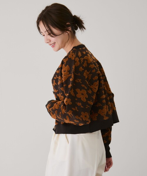 Jayro（ジャイロ）の「モール花柄ショートカーディガン（カーディガン/ボレロ・レディース・グレー/ホワイト系その他3/ダークブラウン・M）」の18枚目の写真