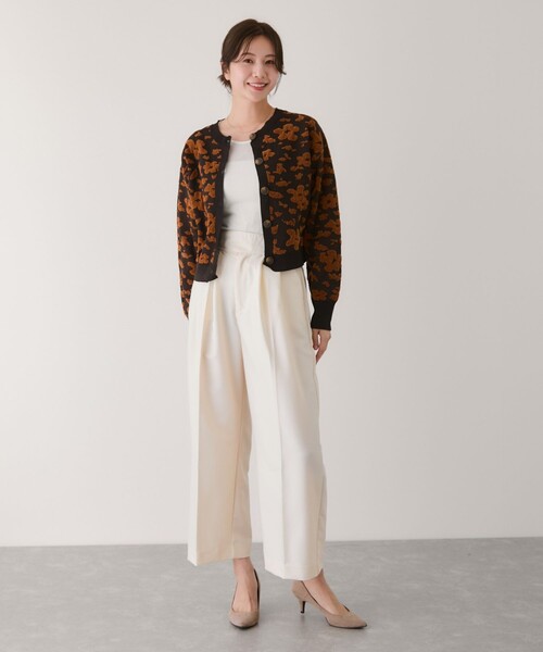 Jayro（ジャイロ）の「モール花柄ショートカーディガン（カーディガン/ボレロ・レディース・グレー/ホワイト系その他3/ダークブラウン・M）」の22枚目の写真