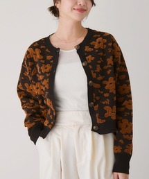 モール花柄ショートカーディガン