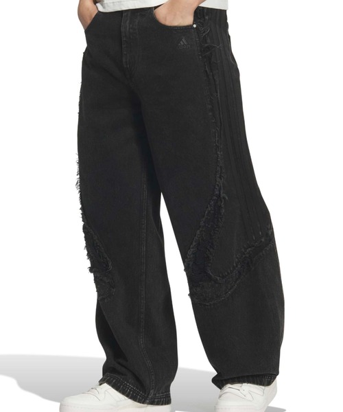 adidas(アディダス)の「adidas TG WIDE DENIM PANTS / アディダス チームガイスト ワイド D パンツ(デニムパンツ・メンズ・ブラック・24inch/25inch/26inch/30inch/32inch/34inch/36inch)」の2枚目の写真