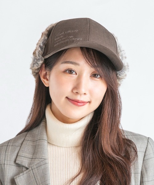 14+(イチヨンプラス)の「刺繍入りフライトキャップ(キャップ・レディース・グレー/ブラック/ブラウン/ベージュ・MEDIUM/X-LARGE)」の4枚目の写真