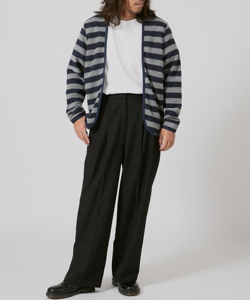 FLISTFIA（フリストフィア）の「FLISTFIA Piping Cardigan / PC01016（カーディガン/ボレロ・メンズ・グリーン/ネイビー・3/2）」の12枚目の写真