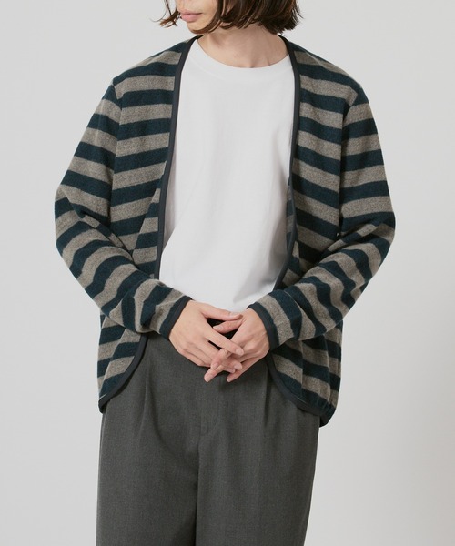 FLISTFIA（フリストフィア）の「FLISTFIA Piping Cardigan / PC01016（カーディガン/ボレロ・メンズ・グリーン/ネイビー・3/2）」の16枚目の写真