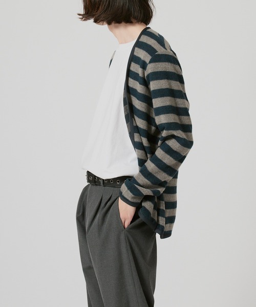 FLISTFIA（フリストフィア）の「FLISTFIA Piping Cardigan / PC01016（カーディガン/ボレロ・メンズ・グリーン/ネイビー・3/2）」の3枚目の写真