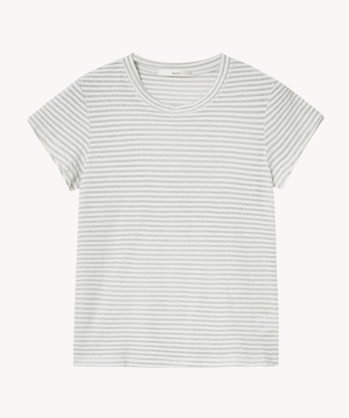 LADY VOLUME（レディーボリューム）の「ソフトストライプTシャツ（グレー）（Tシャツ/カットソー・レディース・その他・SMALL/MEDIUM）」の2枚目の写真