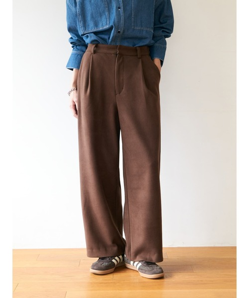 Brown&Street(ブラウンアンドストリート)の「フリースセミストレートパンツ(その他パンツ・レディース・ブラウン/ダークカーキ/ブラック・FREE)」の3枚目の写真