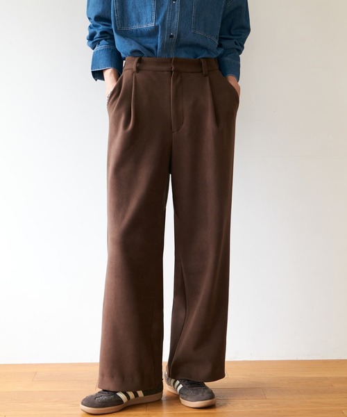 Brown&Street(ブラウンアンドストリート)の「フリースセミストレートパンツ(その他パンツ・レディース・ブラウン/ダークカーキ/ブラック・FREE)」の4枚目の写真