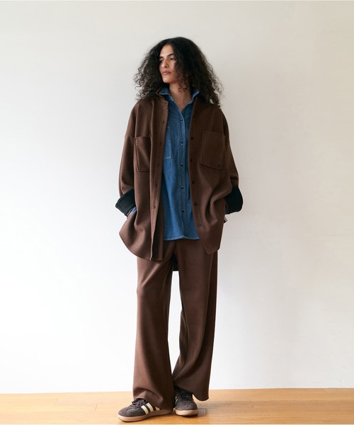 Brown&Street(ブラウンアンドストリート)の「フリースセミストレートパンツ(その他パンツ・レディース・ブラウン/ダークカーキ/ブラック・FREE)」の8枚目の写真