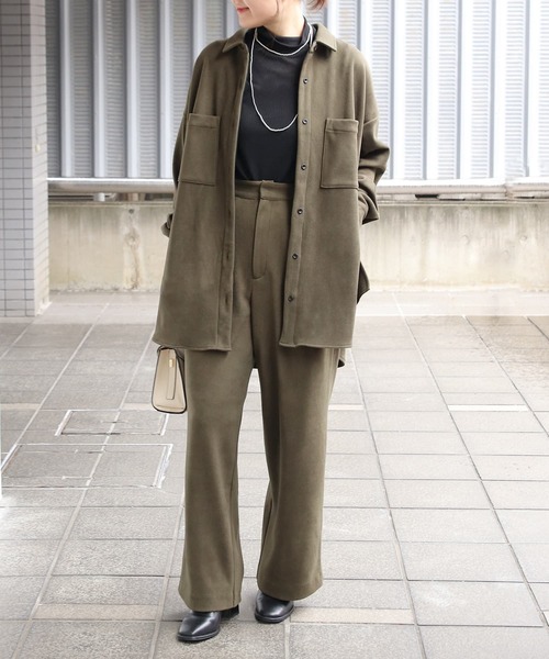Brown&Street(ブラウンアンドストリート)の「フリースセミストレートパンツ(その他パンツ・レディース・ブラウン/ダークカーキ/ブラック・FREE)」の12枚目の写真
