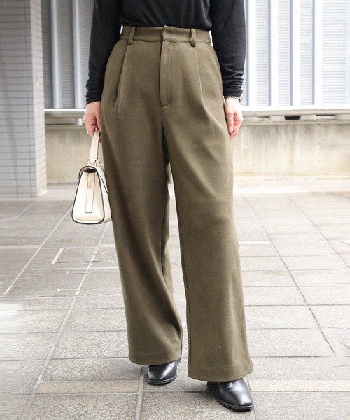Brown&Street(ブラウンアンドストリート)の「フリースセミストレートパンツ(その他パンツ・レディース・ブラウン/ダークカーキ/ブラック・FREE)」の13枚目の写真