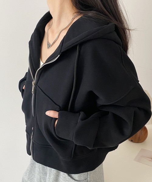 MAISON DE THERESE（メゾン ド テレーズ）の「プティット サイズ の ルームウェア パーカー（パーカー・レディース・ブラック/アイボリー/ライトグレー・M/L）」の11枚目の写真