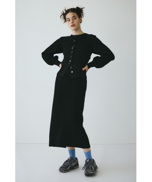 HeRIN.CYE(ヘリンドットサイ)の「Layered knit dress レイヤードニットドレス(ワンピース・レディース・レッド/ブラック/ブルー・FREE)」の2枚目の写真