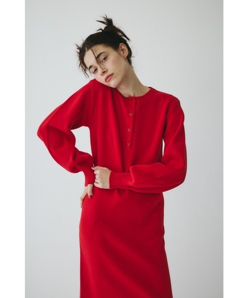 HeRIN.CYE(ヘリンドットサイ)の「Layered knit dress レイヤードニットドレス(ワンピース・レディース・レッド/ブラック/ブルー・FREE)」の13枚目の写真