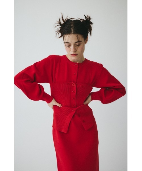 HeRIN.CYE(ヘリンドットサイ)の「Layered knit dress レイヤードニットドレス(ワンピース・レディース・レッド/ブラック/ブルー・FREE)」の14枚目の写真