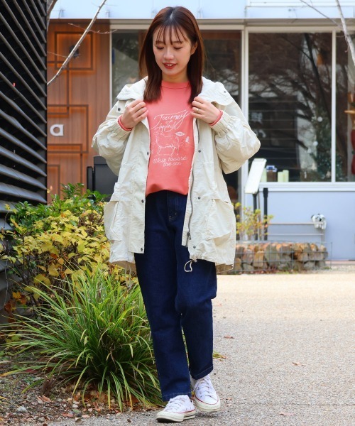 KRIFF MAYER Lady's Collection(クリフメイヤーレディースコレクション)の「のび~る裏毛 異素材切替ラグランスウェット / プルオーバー(ストレッチ・サーマル・ヴィンテージ風)(スウェット・レディース・オートミール/チャコール/カラフル/ピンク・MEDIUM/LARGE)」の10枚目の写真