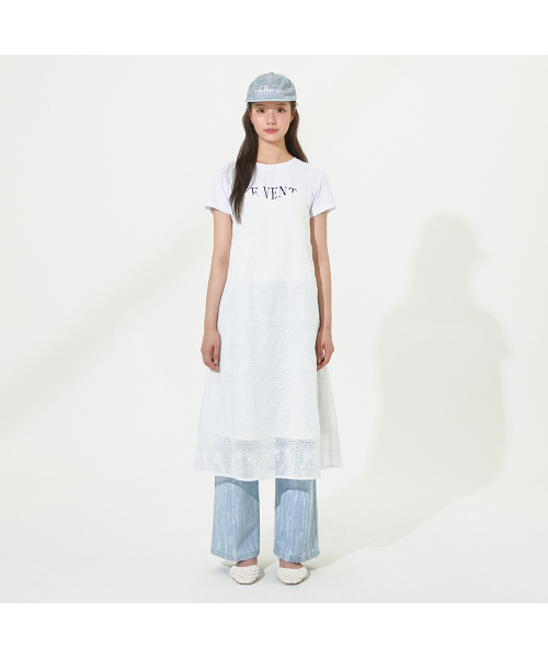 PLASTIC ISLAND（プラスティックアイランド）の「レースレイヤードノースリーブワンピース PR2WO563（ワンピース・レディース・ホワイト・MEDIUM/SMALL）」の2枚目の写真