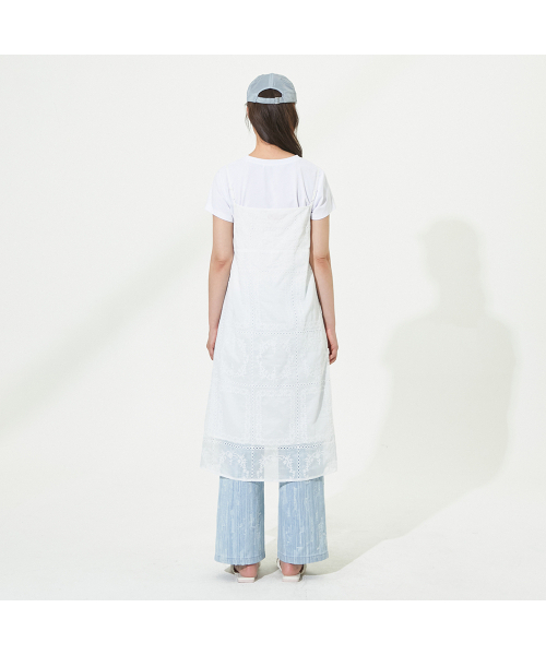 PLASTIC ISLAND（プラスティックアイランド）の「レースレイヤードノースリーブワンピース PR2WO563（ワンピース・レディース・ホワイト・MEDIUM/SMALL）」の3枚目の写真