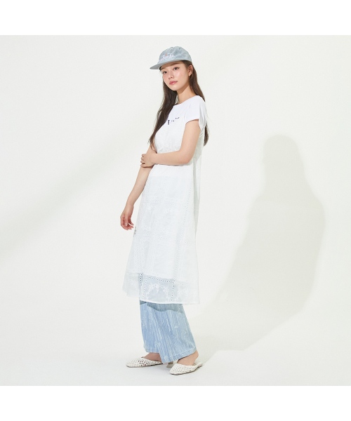PLASTIC ISLAND（プラスティックアイランド）の「レースレイヤードノースリーブワンピース PR2WO563（ワンピース・レディース・ホワイト・MEDIUM/SMALL）」の4枚目の写真
