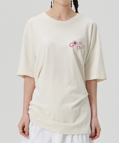 ASTRAL PROJECTION（アストラルプロジェクション）の「[グッドデイ]コットンルーズフィット半袖Tシャツ_バターミルク（Tシャツ/カットソー・メンズ・その他・LARGE/MEDIUM/X-LARGE/XX-LARGE）」の5枚目の写真